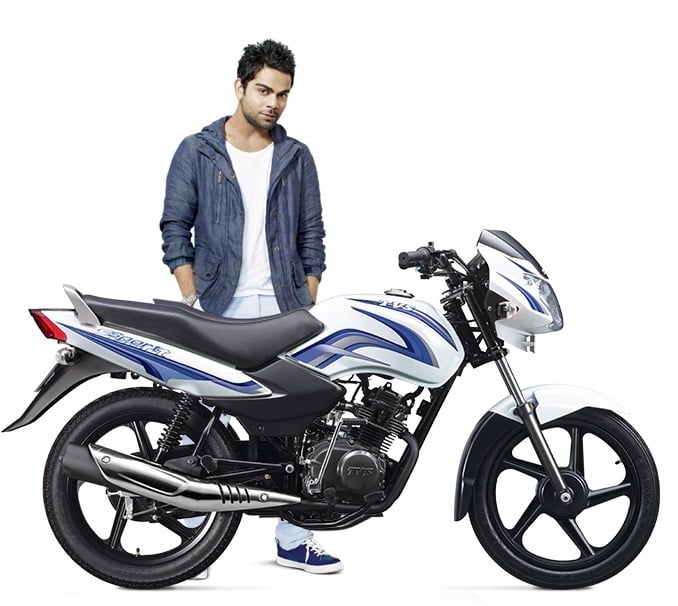 Best 100cc Bike in India Tvs sport virat kohli official image