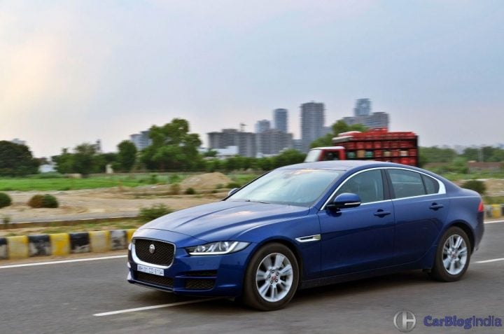 Jaguar xe test drive review action shot