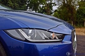 Jaguar xe test drive review front headlamp 2