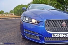 Jaguar xe test drive review front headlamp 3