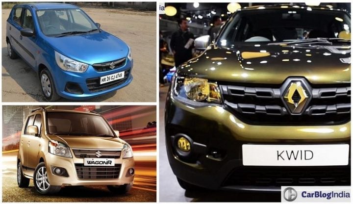 Renault Kwid AMT vs Maruti Alto K10 AMT vs Wagon R AMT Comparison