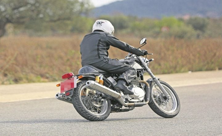 2017 royal enfield continental gt 750 cc motorcycle rear angle action shot