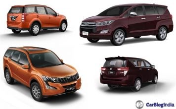 Toyota Innova Crysta vs Mahindra XUV500 Comparison of Price, Specs