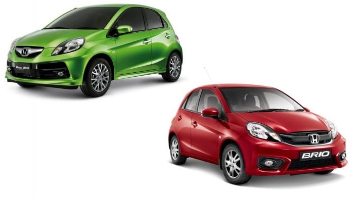 Honda Brio old vs new model- front angle