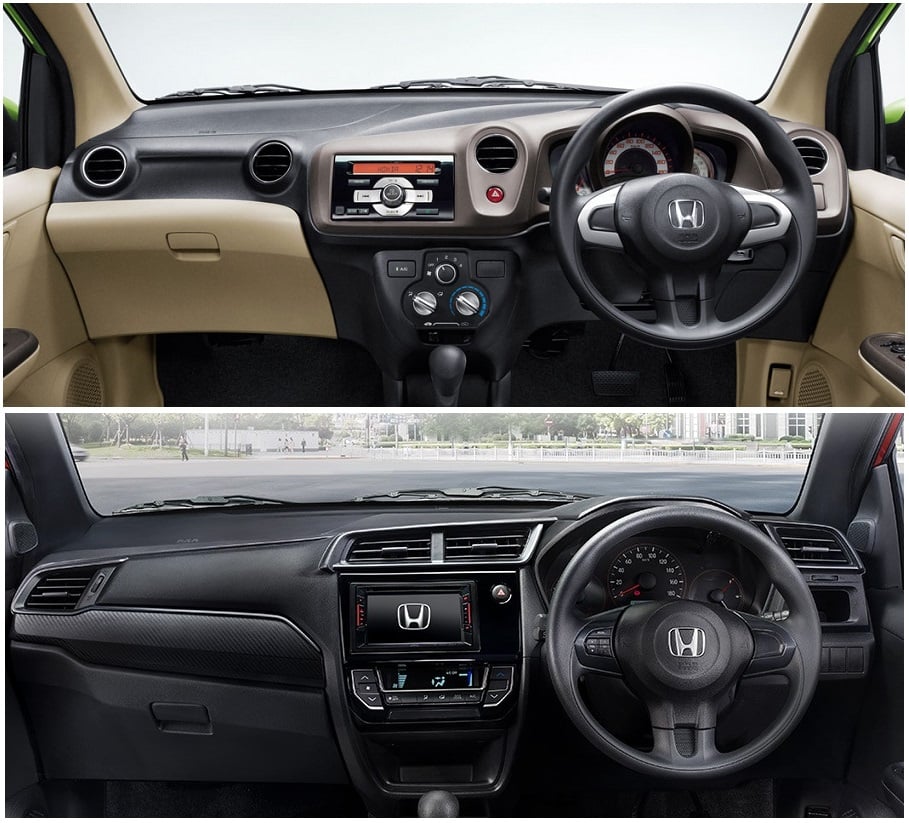 Honda Brio old vs new model- interiors