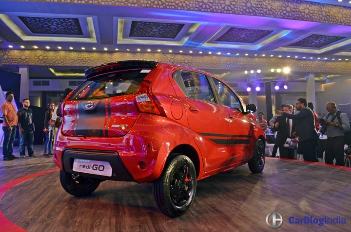 Limited Edition Datsun Redi Go Sport Price- 3.49 Lakh, Mileage, Images datsun-redigo-sport-launch-image-red-rear-angle