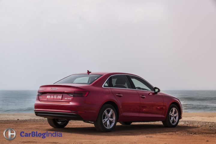 new 2016 audi a4 test drive review india images rear angle