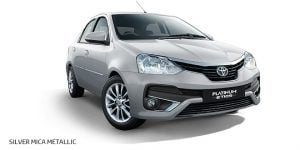 New toyota etios platinum colours silver mica metallic