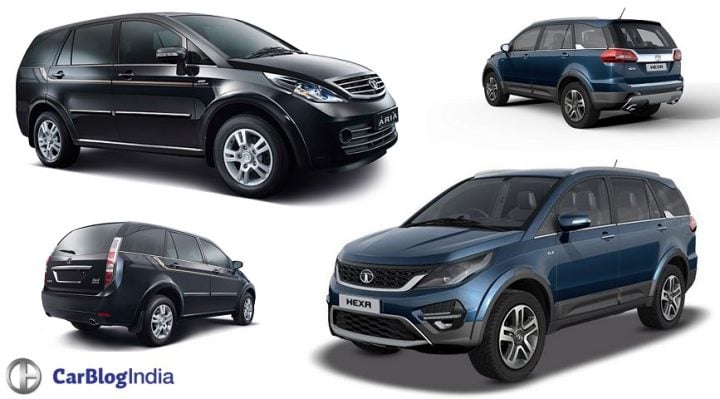 Tata Hexa vs Tata Aria Comparison of Price, Specifications, features tata-hexa-vs-tata-aria