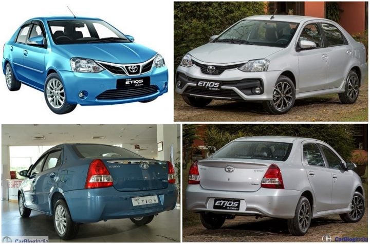 Toyota Etios Old vs New Model Price, Specifications, Features Comparison toyota-etios-old-vs-new-front-rear