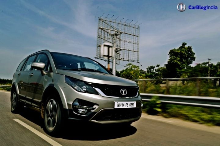 upcoming suv in india tata hexa test drive review images action front angle