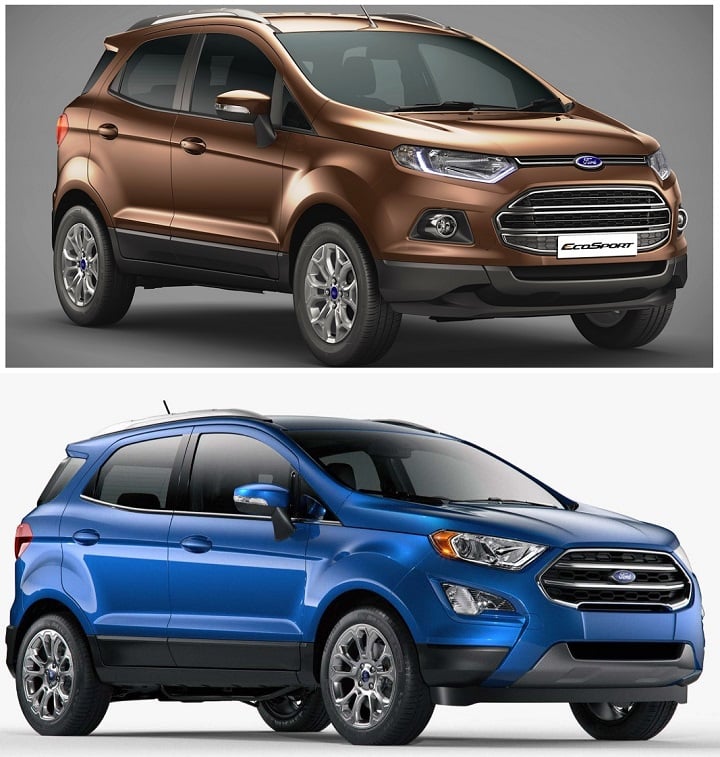 Ford EcoSport Old vs New Model Price, Specification, Feature Comparison ford-ecosport-old-vs-new-front