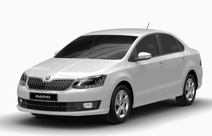 White skoda rapid