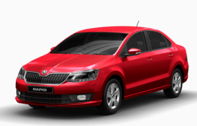 New skoda rapid official image colours flash red