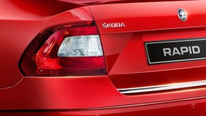 New skoda rapid official image tail light