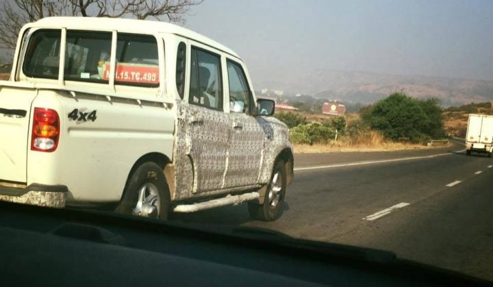 2017 mahindra scorpio getaway pick up spy shot