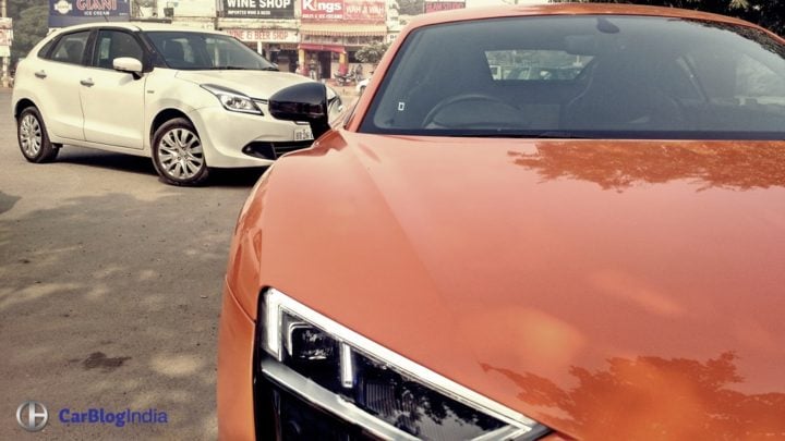 audi r8 and maruti baleno