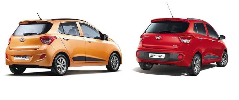 hyundai grand i10 old vs new rear angle