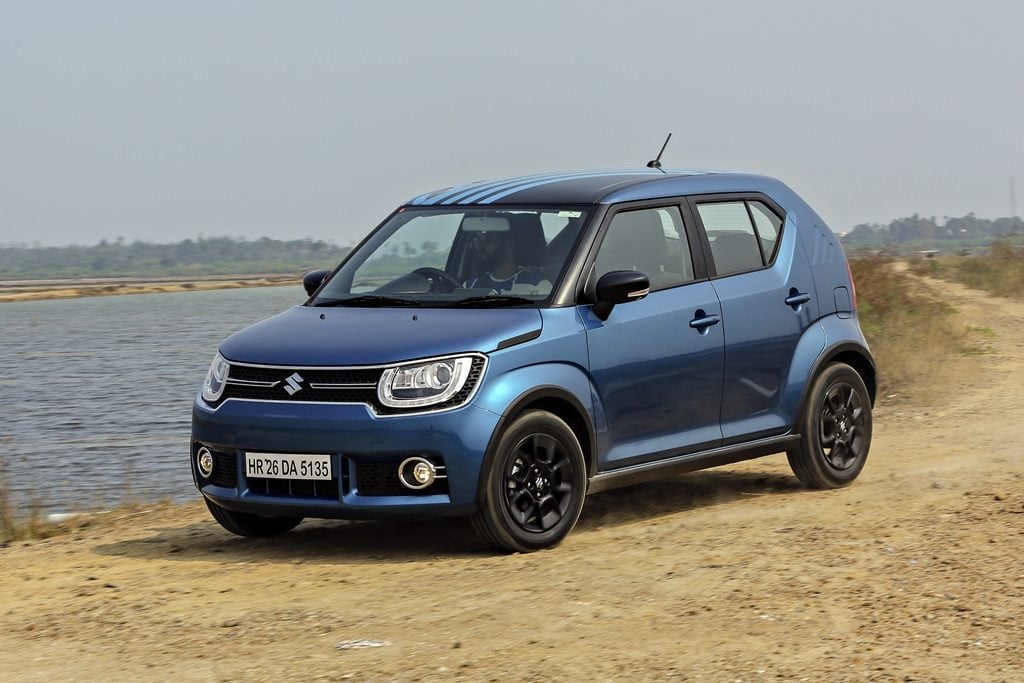 maruti ignis test drive review images front angle action