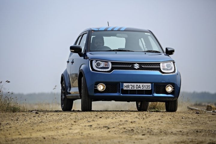 maruti suzuki ignis test drive review images front action