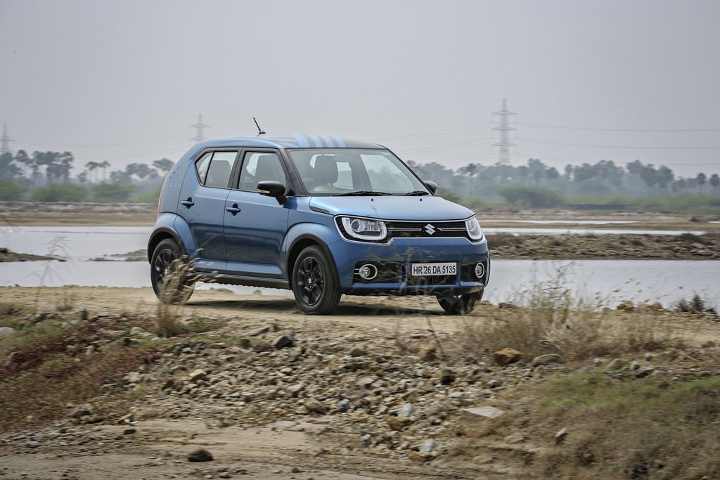 maruti ignis test drive review images front angle