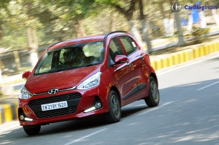 2017 hyundai grand i10 facelift test drive review action shot