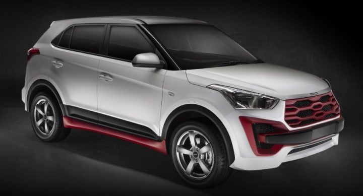 modified hyundai creta by dc design front angle