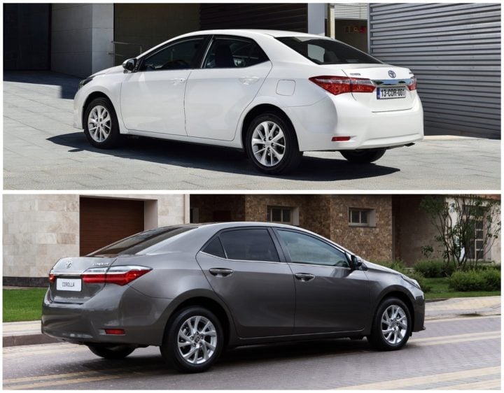 toyota corolla altis old vs new front angle rear angle