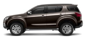 2017 isuzu mu x official image rear angle side