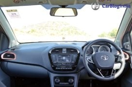 tata tigor test drive review images interior dashboard