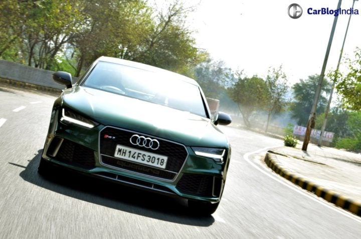 audi rs7 sportback performance review imgaes front action shot