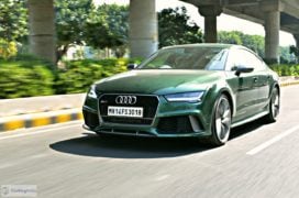 audi rs7 sportback performance review imgaes front angle action shot