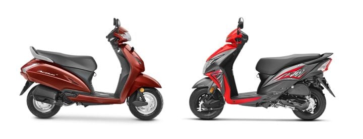 honda activa 4g vs honda dio 2017 side profile