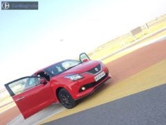 maruti baleno rs test drive review images front angle doors open