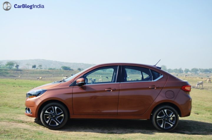 tata tigor test drive review side profile