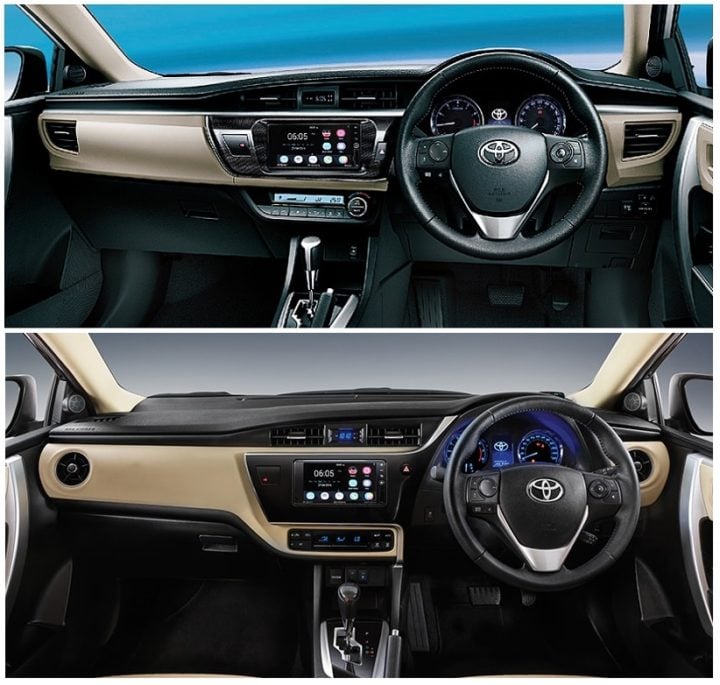 toyota corolla altis old vs new interiors