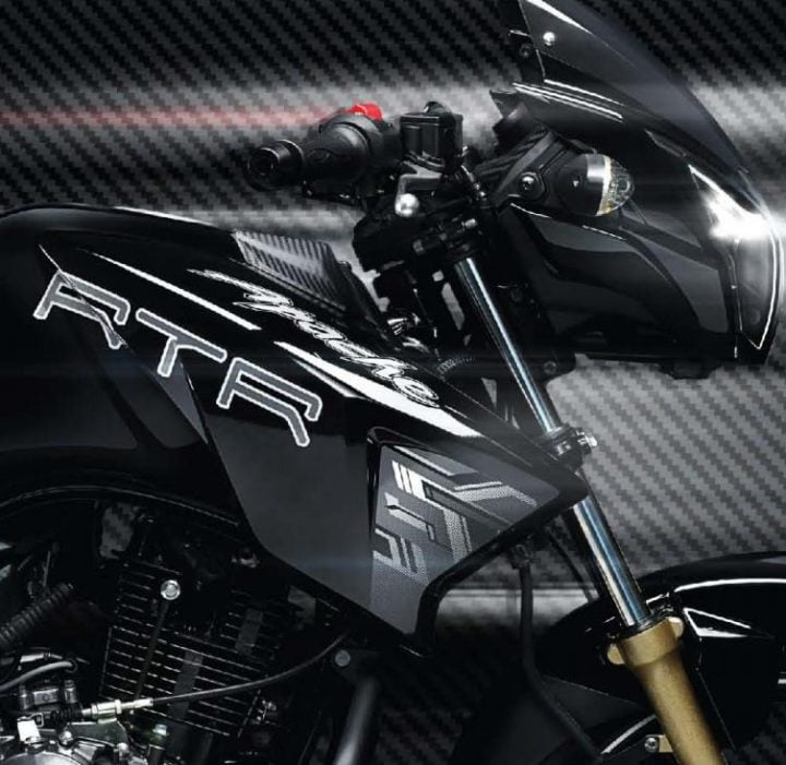 2017 TVS Apache RTR 180 Images side view black