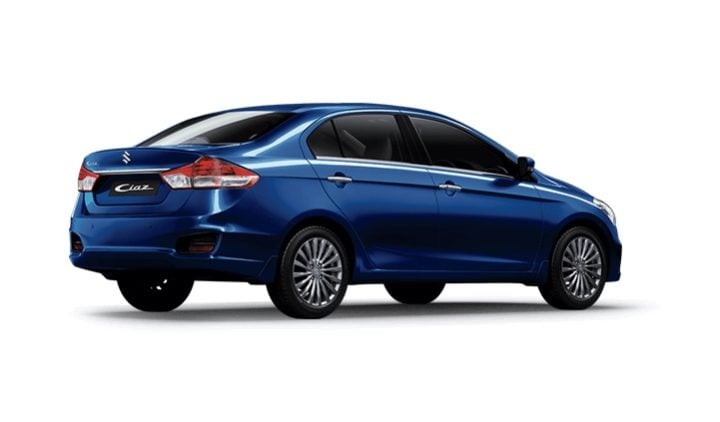 2017 Maruti Suzuki Ciaz Nexa Blue Rear Angle