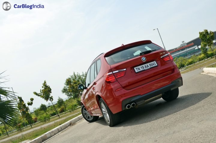 bmw x3 m sport test drive review rear angle