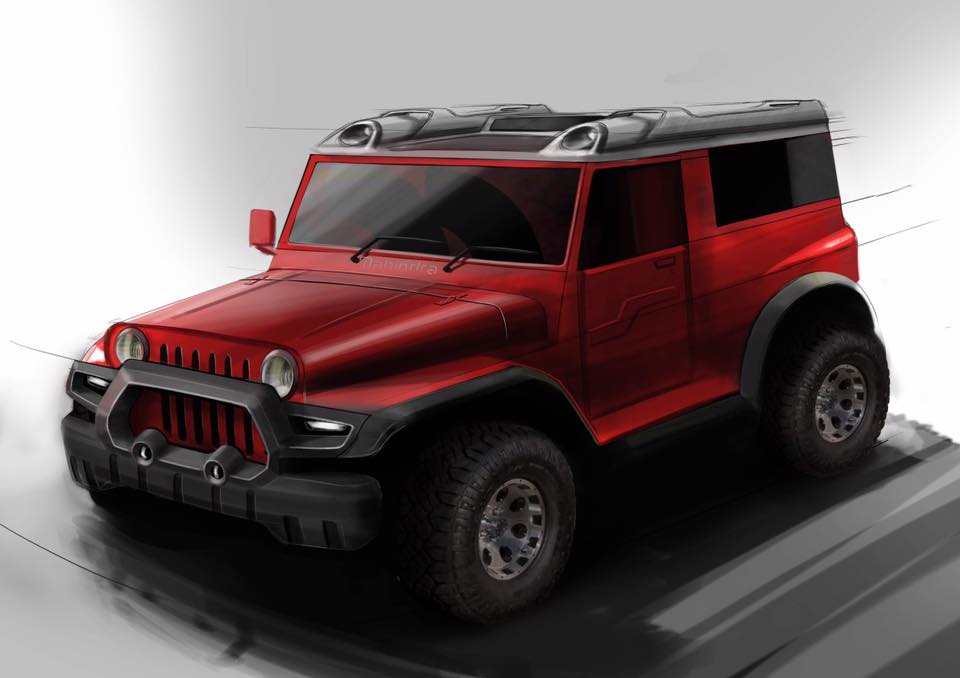 modified mahindra thar by dc design-front