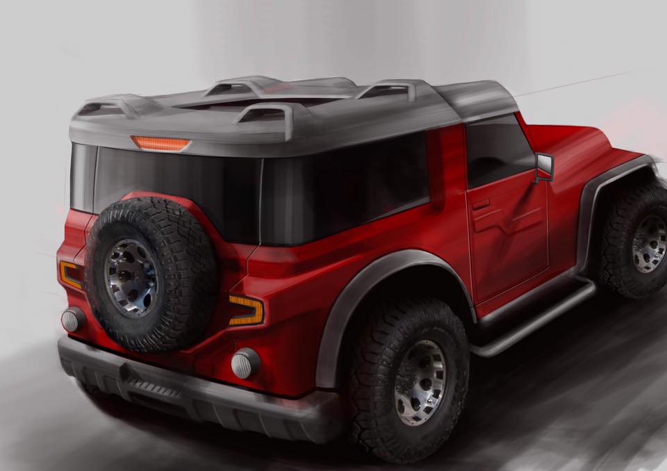 modified mahindra thar by dc design rear