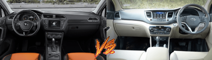 volkswagen tiguan vs hyundai tucson interior dashboard images
