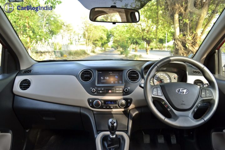 2017 hyundai xcent facelift test drive review interiors dashboard