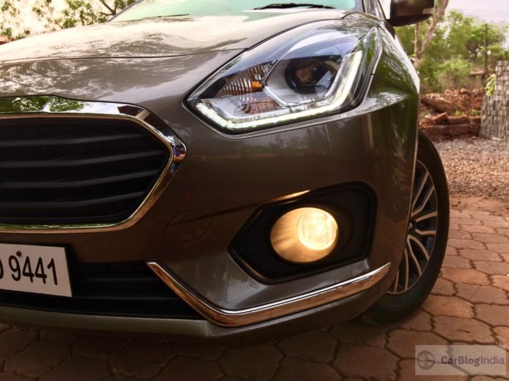 2017 maruti dzire test drive review front headlight foglight