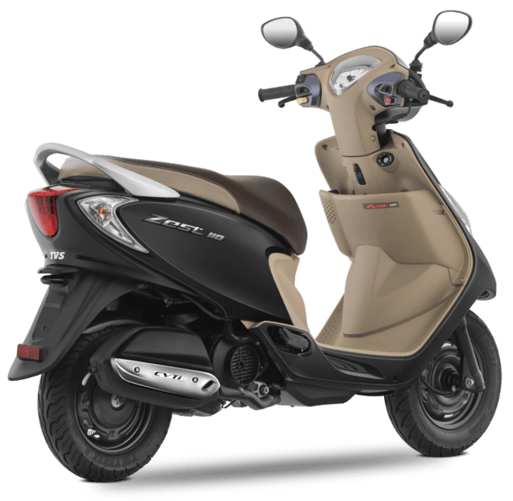 2017 tvs scooty zest 110 rear angle