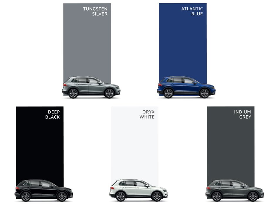 volkswagen tiguan india colours