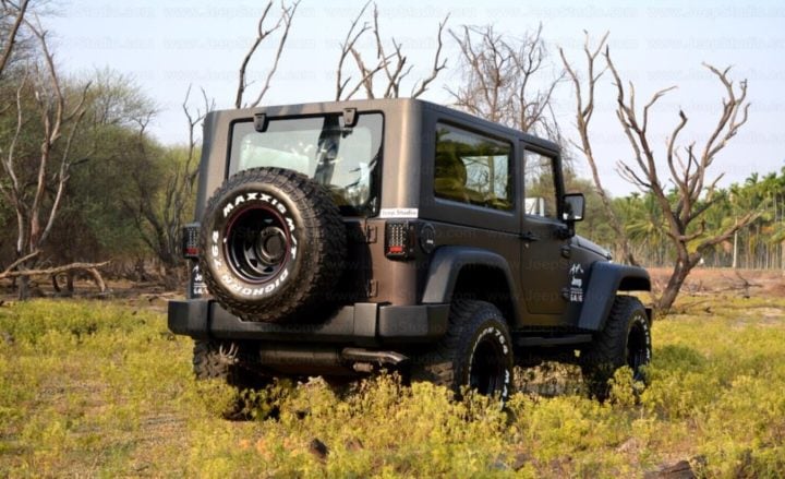 Mahindra Thar to Jeep Wrangler Modification by Jeep Studio Rear Angle Image