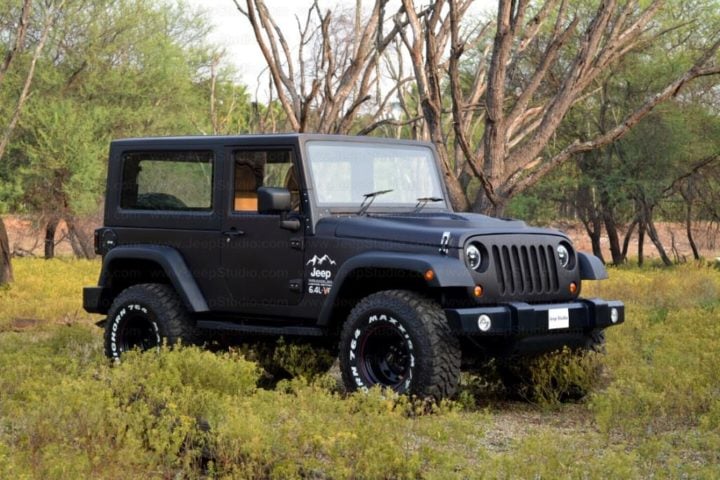 Mahindra Thar to Jeep Wrangler Modification by Jeep Studio Front Angle Image