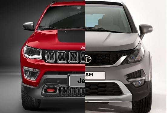 compare tata hexa and jeep compass images
