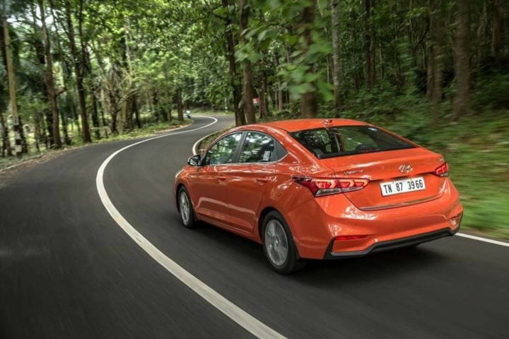 new 2017 hyundai verna test drive review images exterior rear angle action